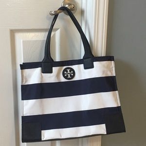 Tory Burch Ella Tote - Navy & White